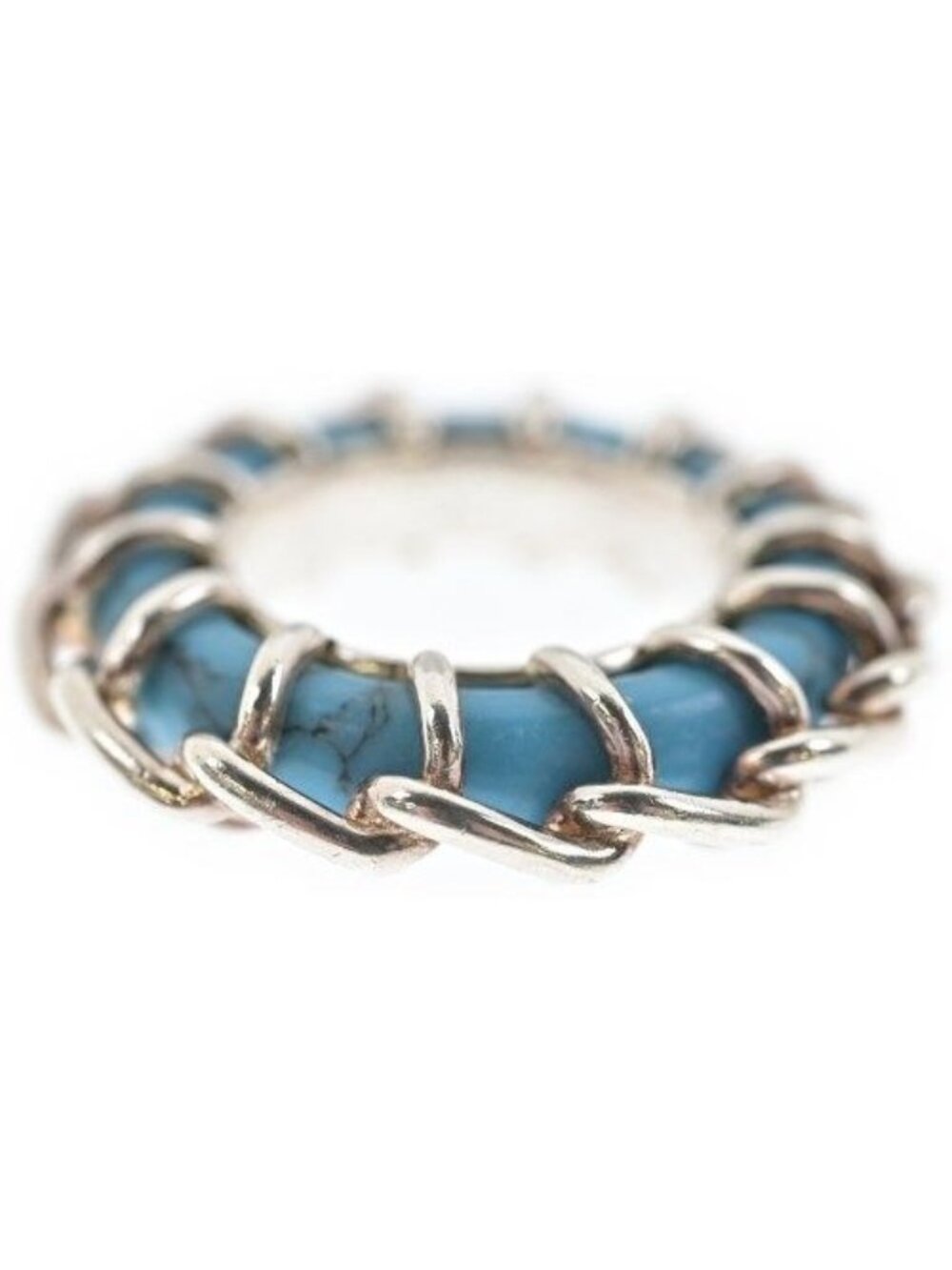 Bottega Veneta Chain Ring Turquoise